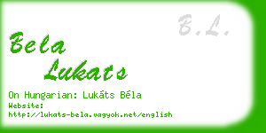bela lukats business card